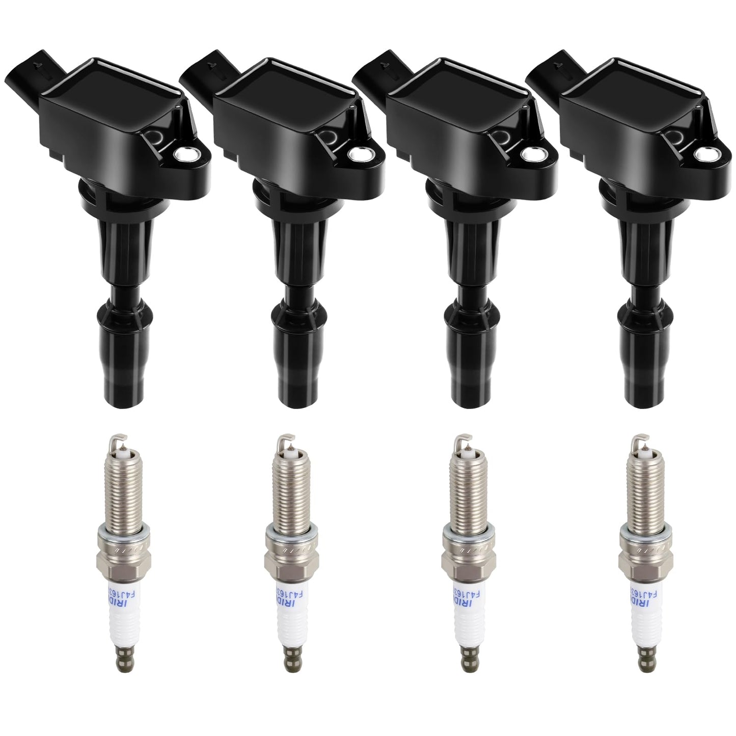 UF764 Ignition Coils and 93175 Iridium Spark Plugs, 4 Pack Fits 2015-2019 Hyundai Sonata Tucson Optima/Sorento/Sportage/Stinger & Genesis G70/G80/G90 2.0/2.4L. Replaces IC871/GN10730