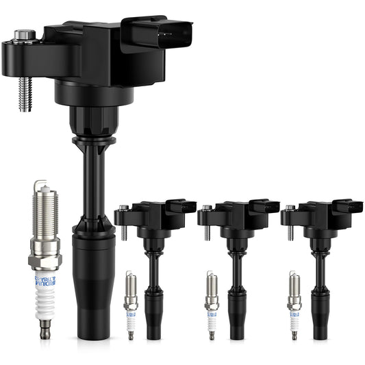 UF680 Ignition Coils and LTR6GP8 Iridium Spark Plugs, 4 Pack Fits Buick Envision Regal Cadillac ATS CTS Chevy Malibu Camaro Equinox GMC Terrain 2.0L 2.5L, Replaces 12654078 12652405