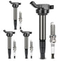 UF596 Ignition Coils & 93501 Iridium Spark Plugs, 4 Pack Fits Toyota Corolla Matrix Prius Prius V C-HR Lexus CT200h Scion XD iM Pontiac Vibe 1.8L 2.0L L4 Replaces C1714