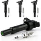 UF651 Ignition Coils and 93815 Iridium Spark Plugs, 4 Pack Fits Hyundai Elantra Tucson Sonata Kia Forte Soul Optima Sportage 1.8L 2.0L 2.4L L4, Replaces 273002E000